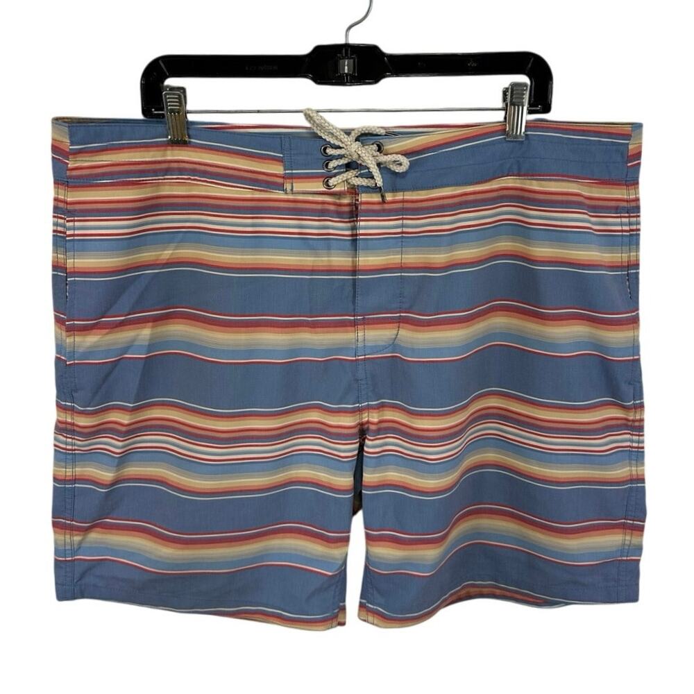 Faherty Board Shorts Classic 7 Inch Striped Board Shorts Size 38 Coastal Preppy